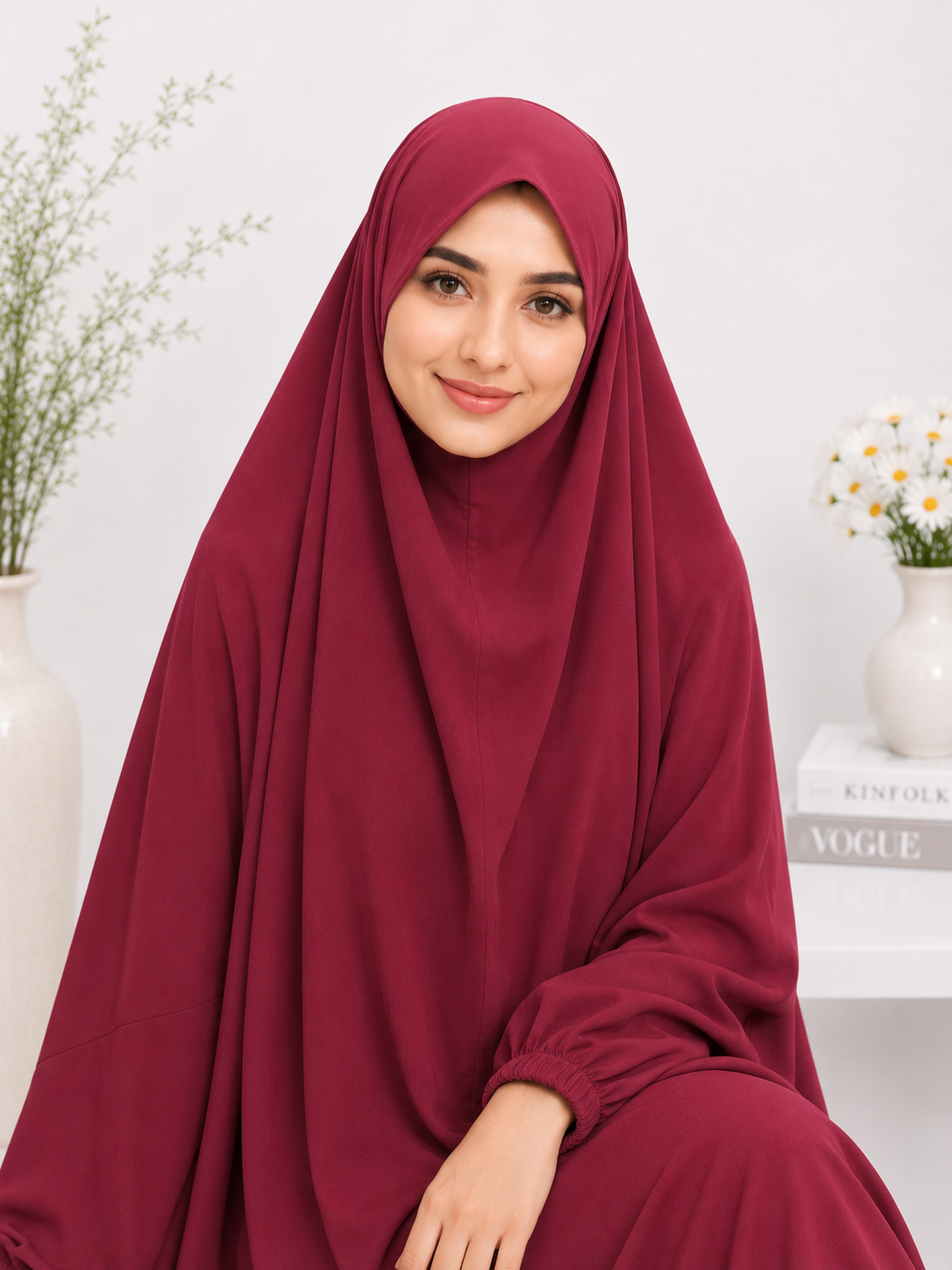3-Piece Jilbab Set - Maroon