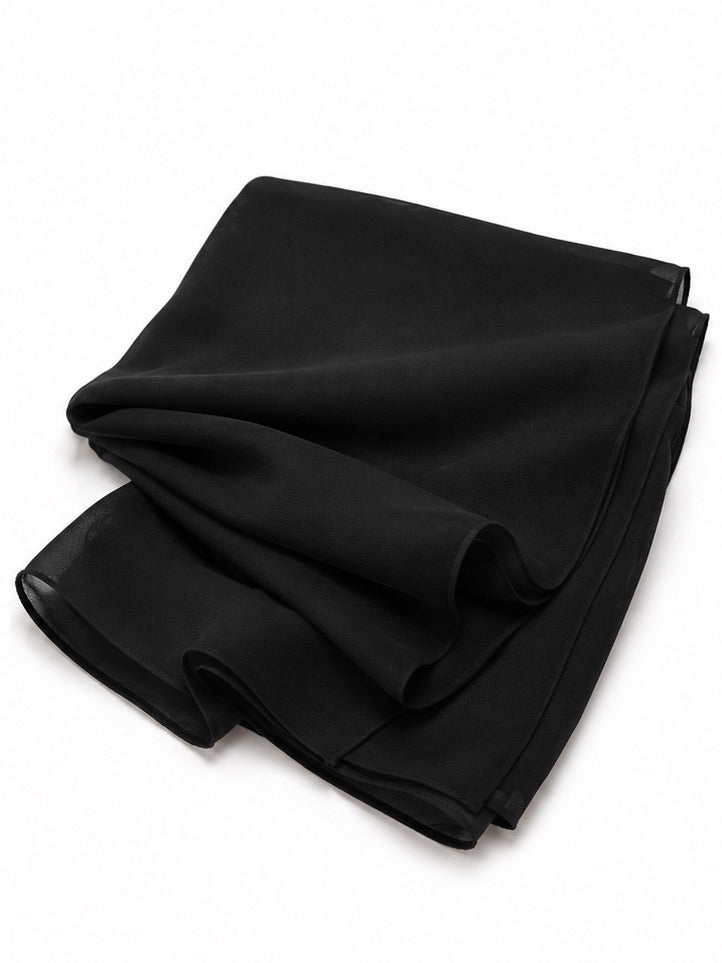 Black Georgette Hijab - Shade 3