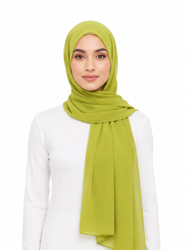 Pear Green Georgette Hijab - Shade 35