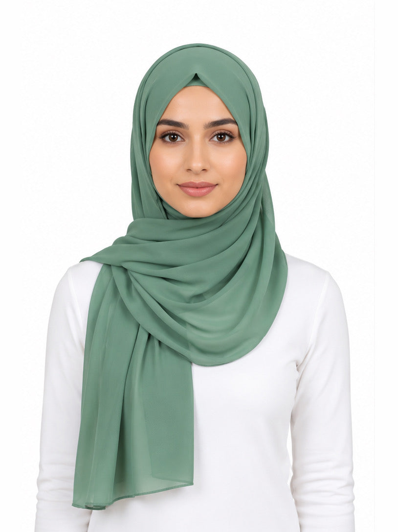 Mint Green Georgette Hijab - Shade 68