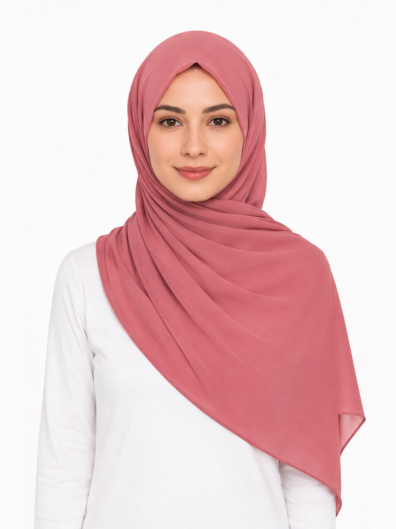 Dark Peach Georgette Hijab - Shade 95