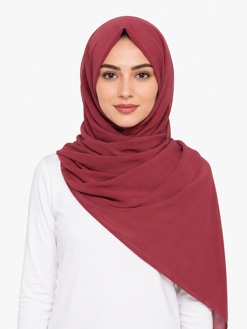 Currant Red Georgette Hijab - Shade 45