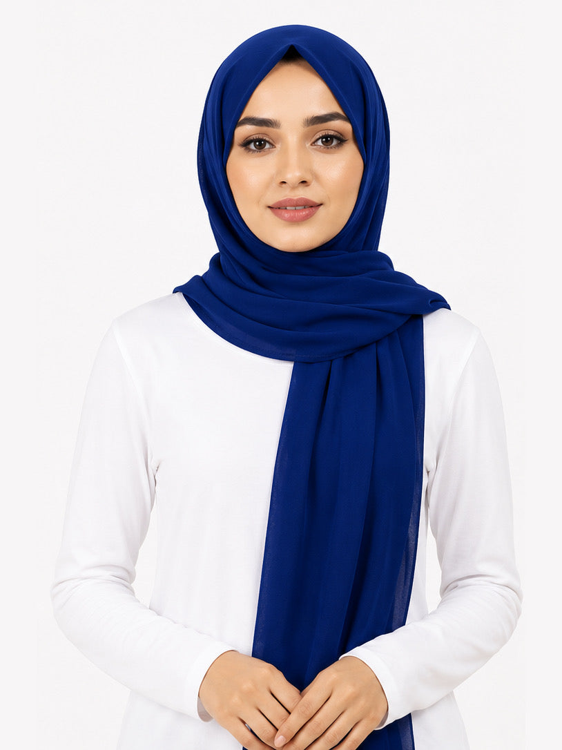Royal Blue Georgette Hijab - Shade 5