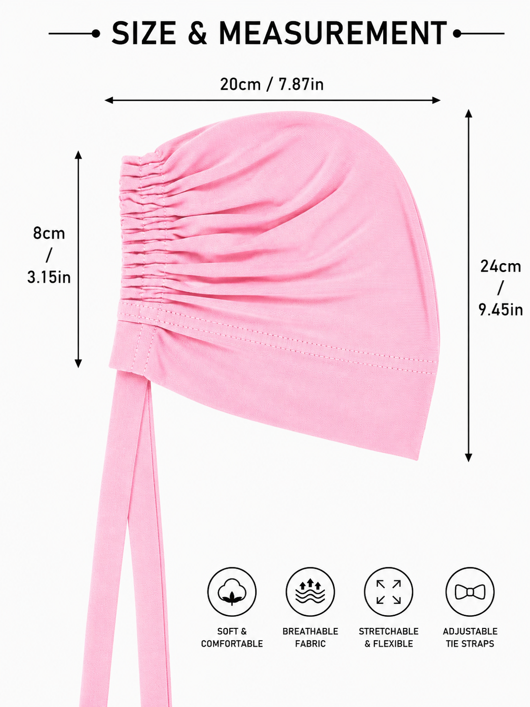 Turban Cap - Baby Pink