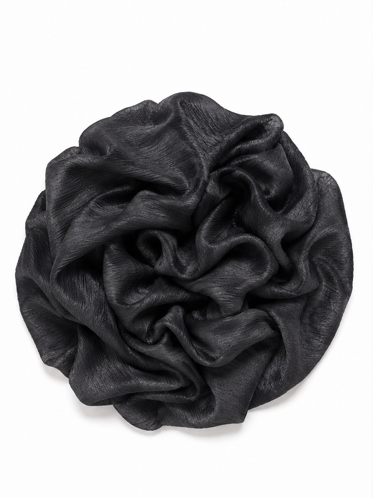 Crinkle Silk Hijab – Black