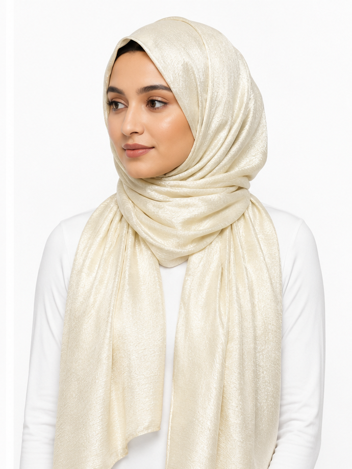 Crinkle Silk Hijab – Blond Golden