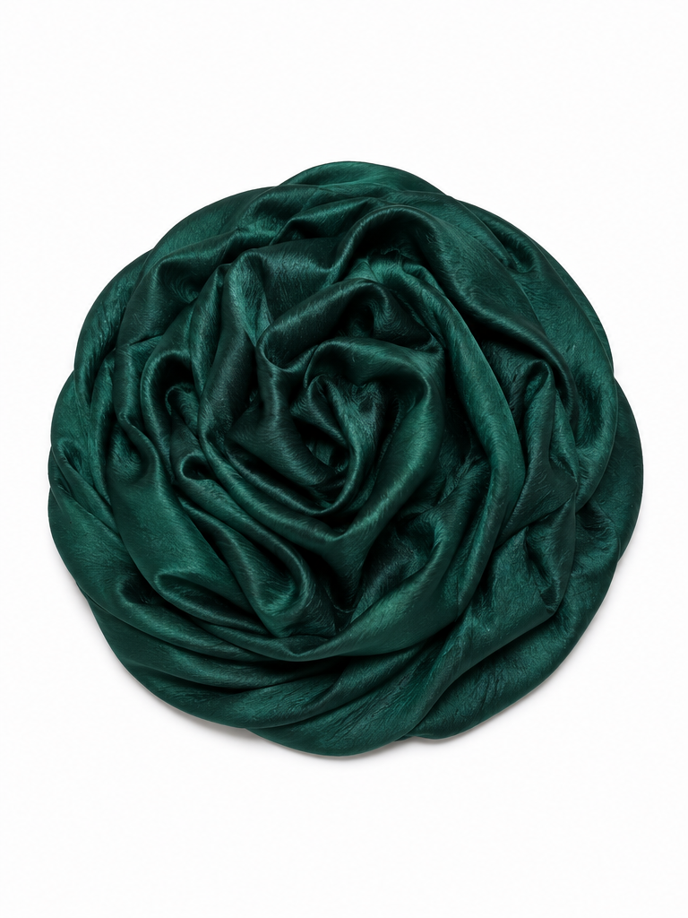 Crinkle Silk Hijab – Bottle Green