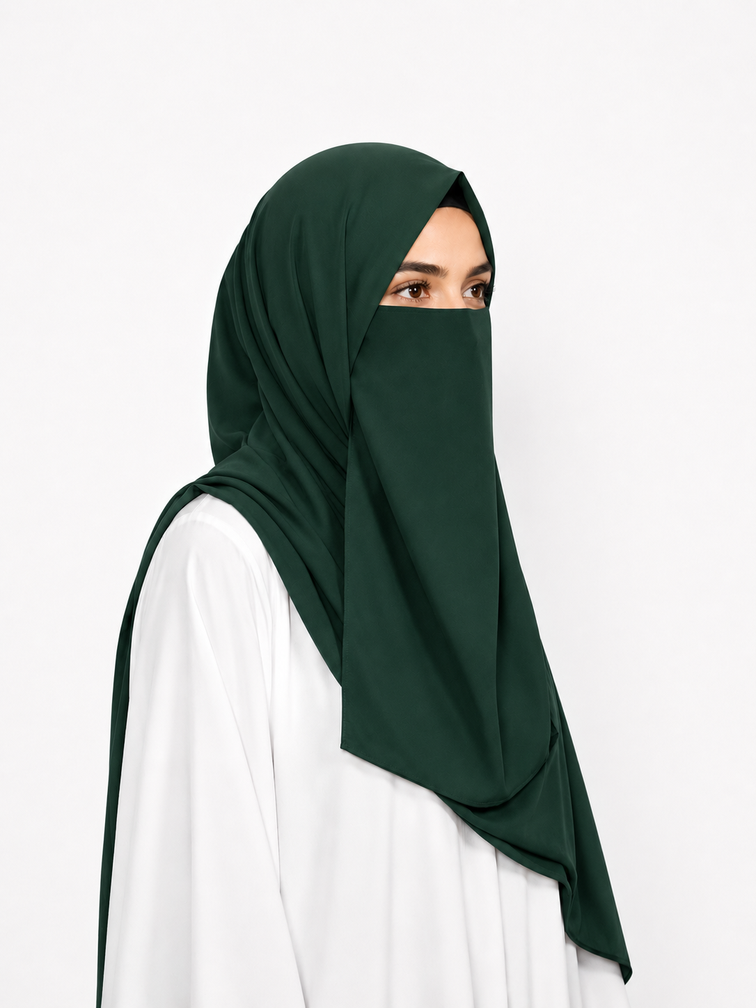 Hijab & Niqab Set - Bottle Green