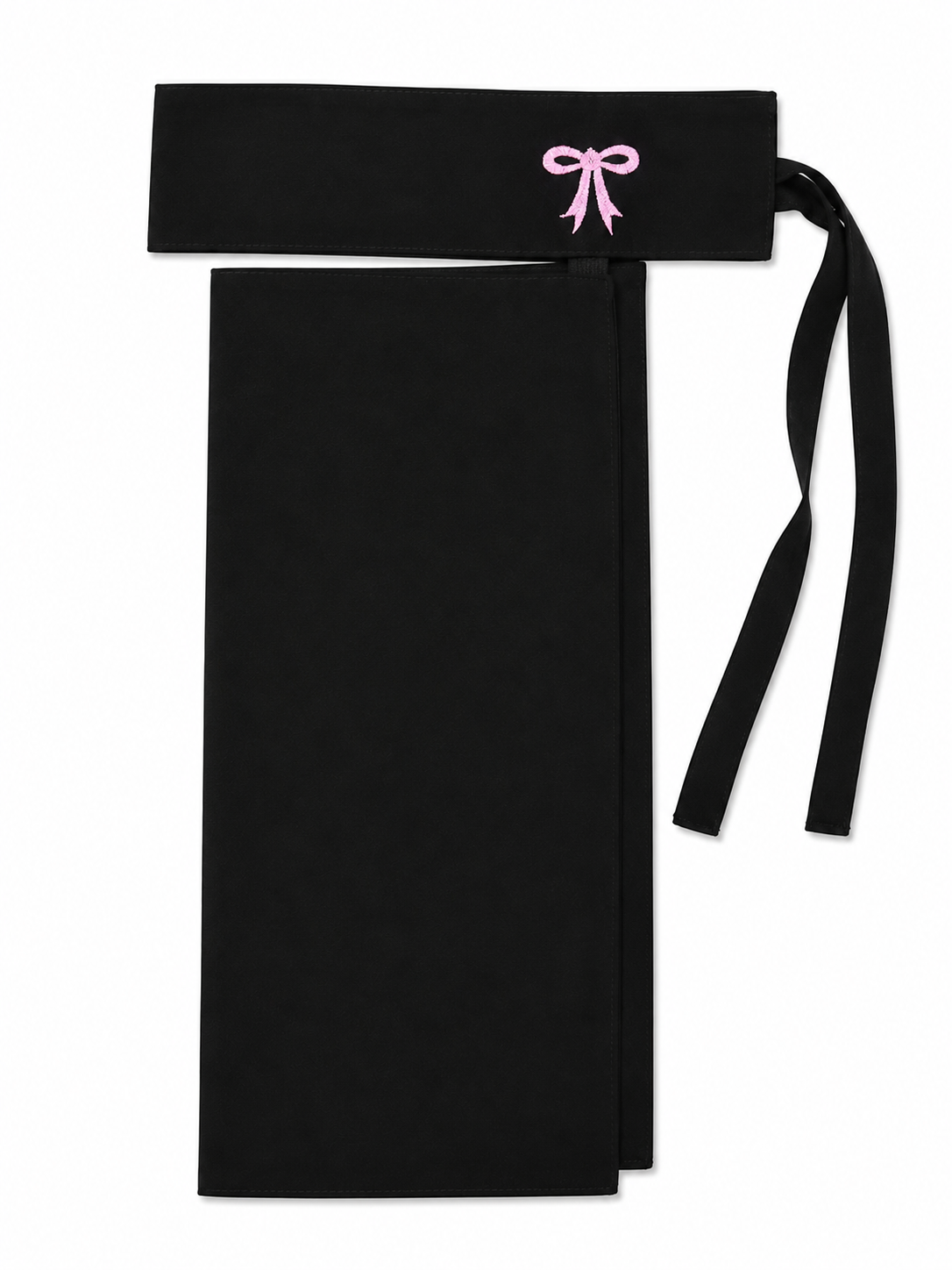 Embroidered Bow Saudi Niqab - Black