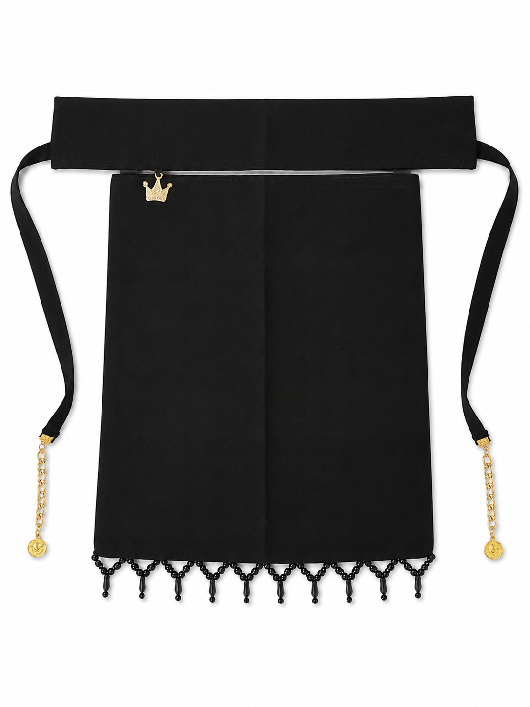 Crown Beaded Saudi Niqab - Black