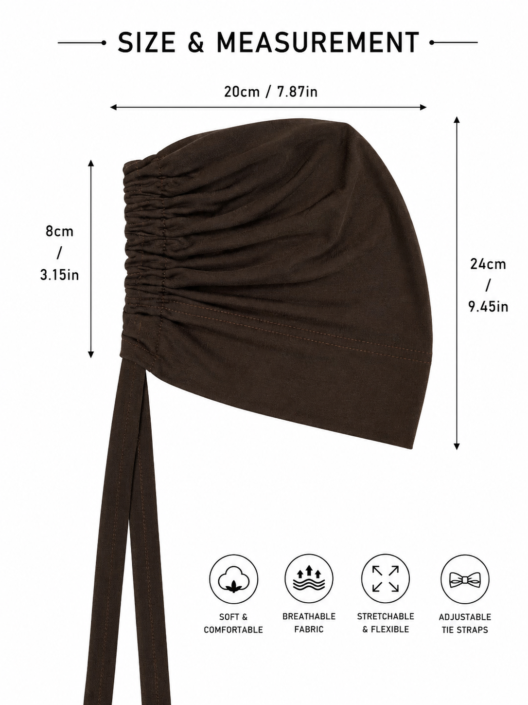 Turban Cap - Dark Brown