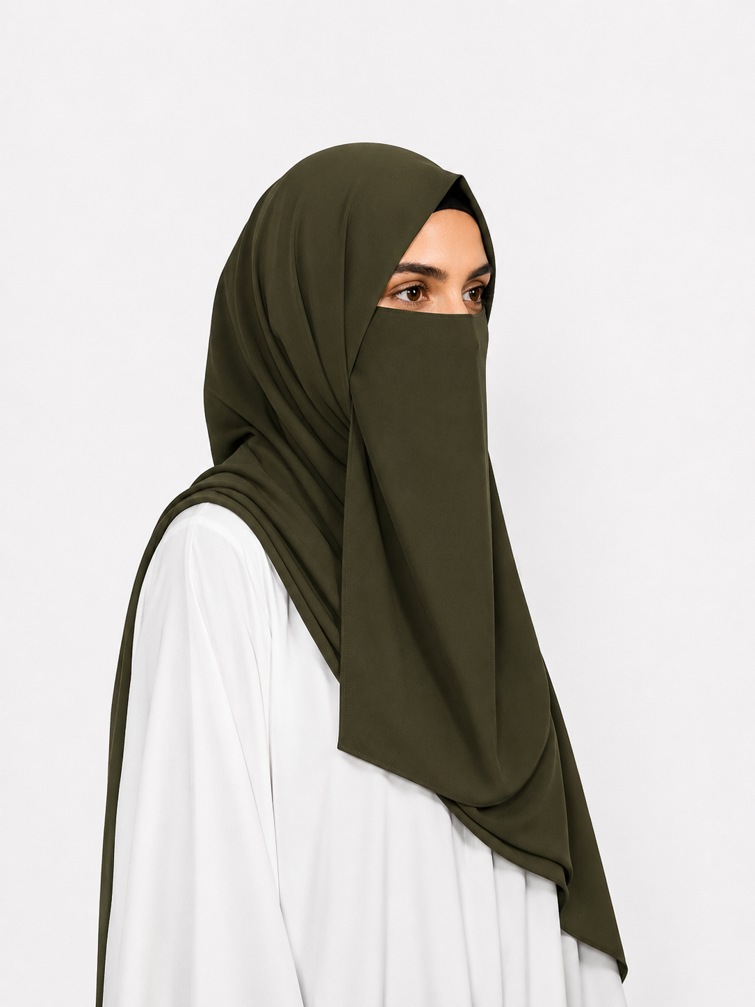 Hijab & Niqab Set - Dark Olive
