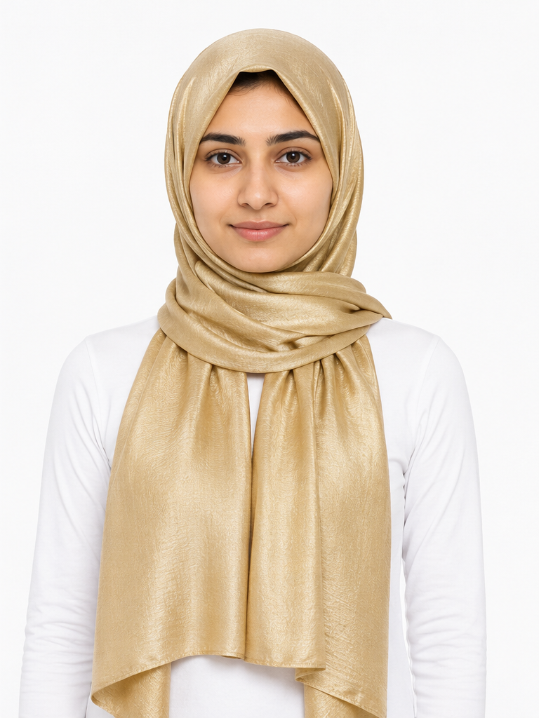 Crinkle Silk Hijab – Golden