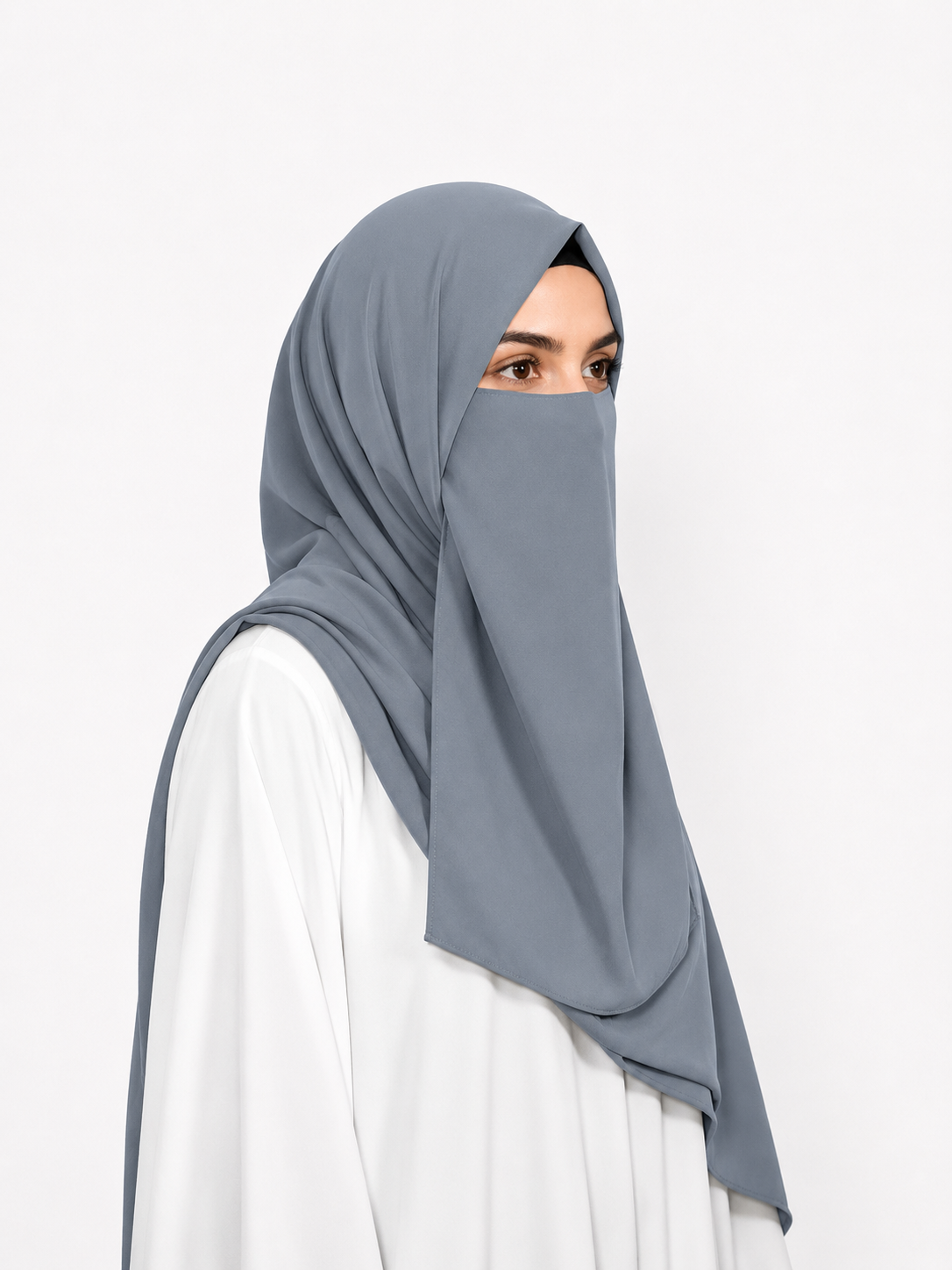 Hijab & Niqab Set - Grey
