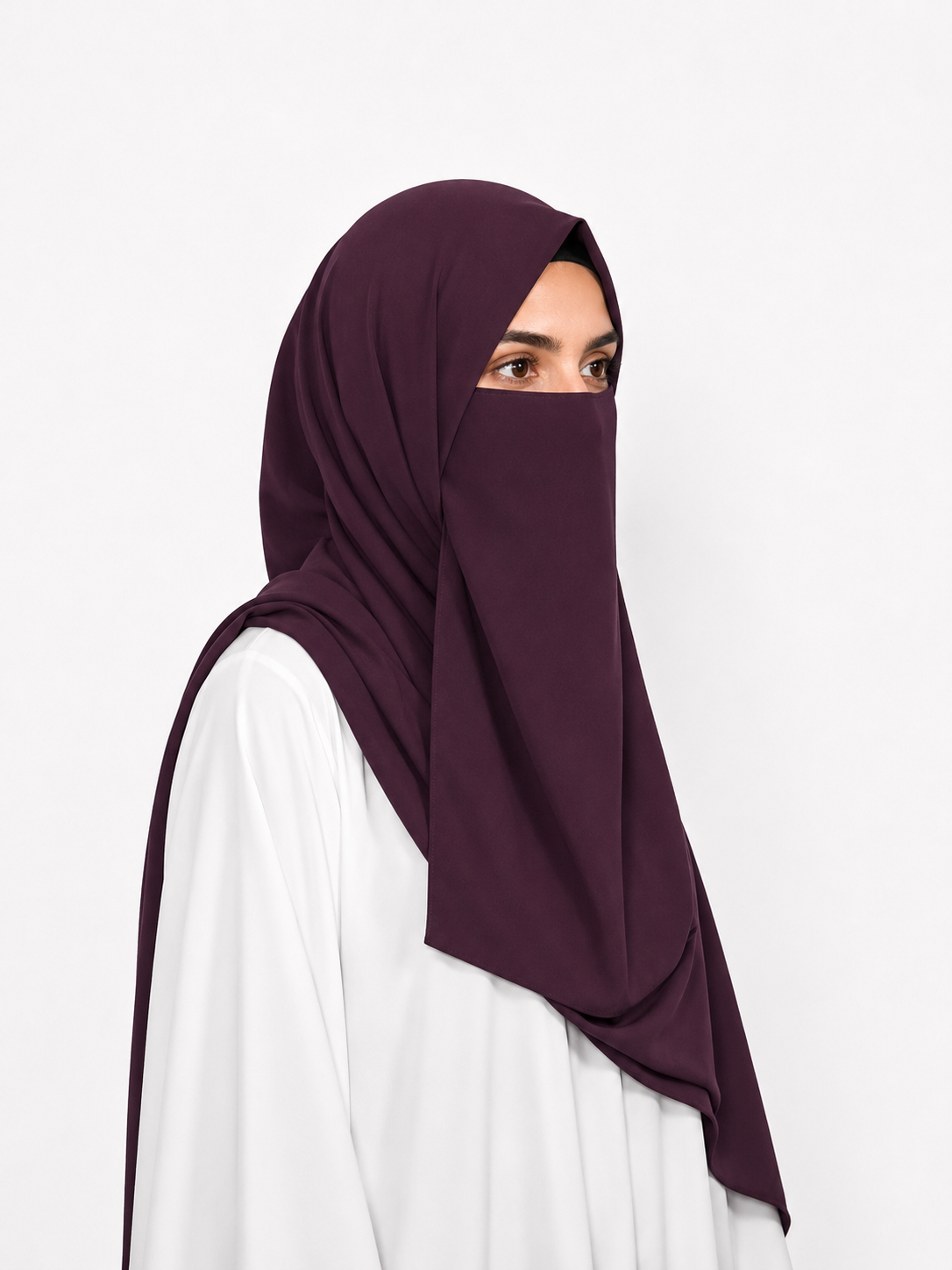 Half Niqab Dori - Mulberry