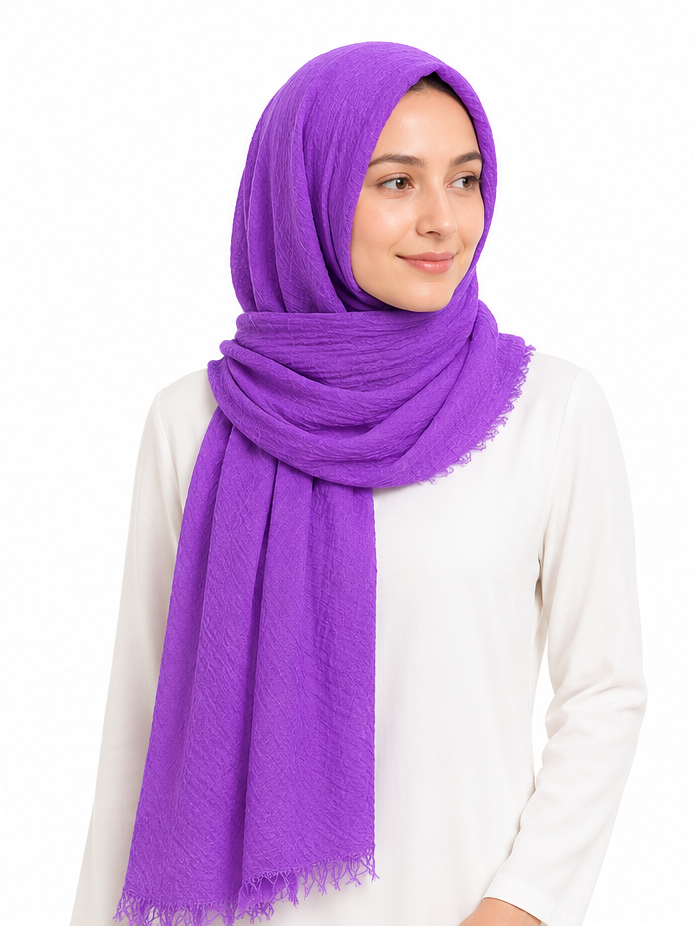 Crimped Hijab - Lavender