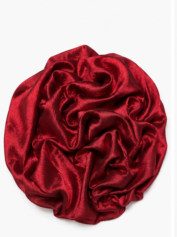 Crinkle Silk Hijab – Maroon