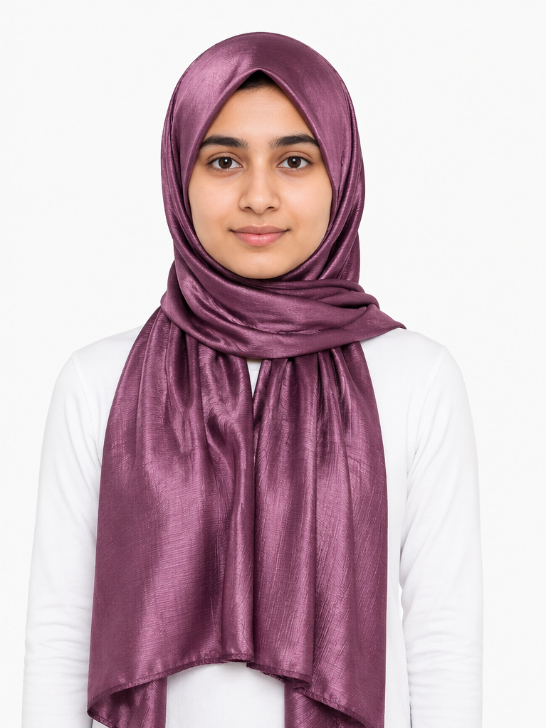 Crinkle Silk Hijab – Mauve