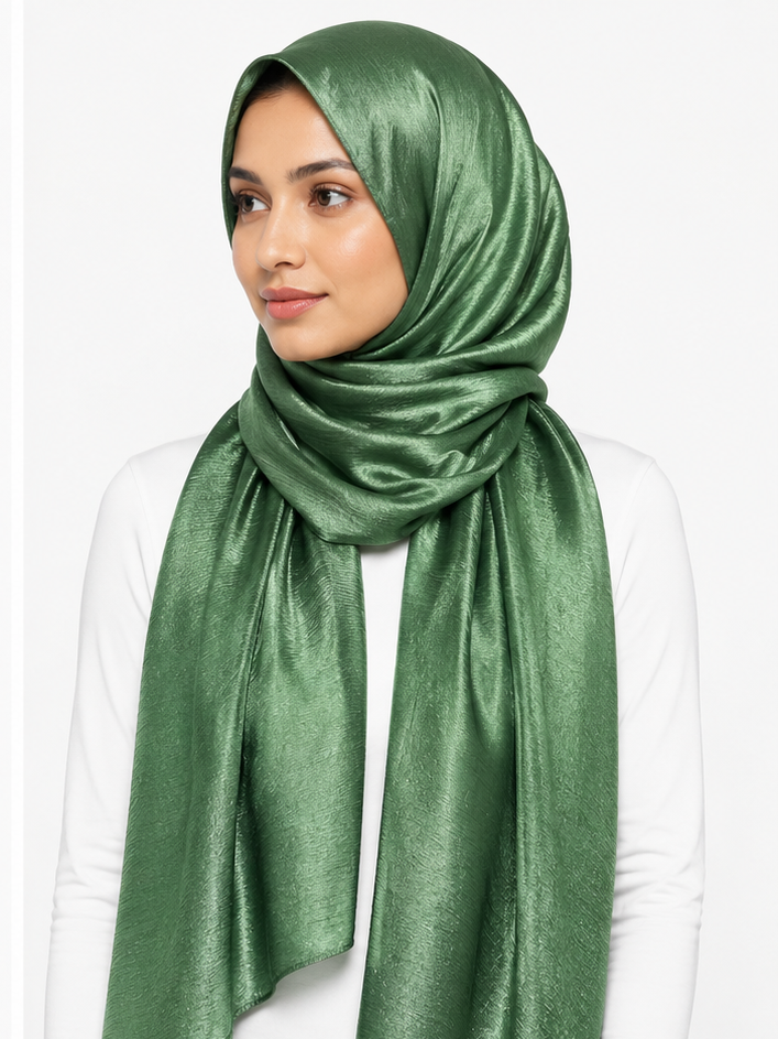 Crinkle Silk Hijab – Mint Green