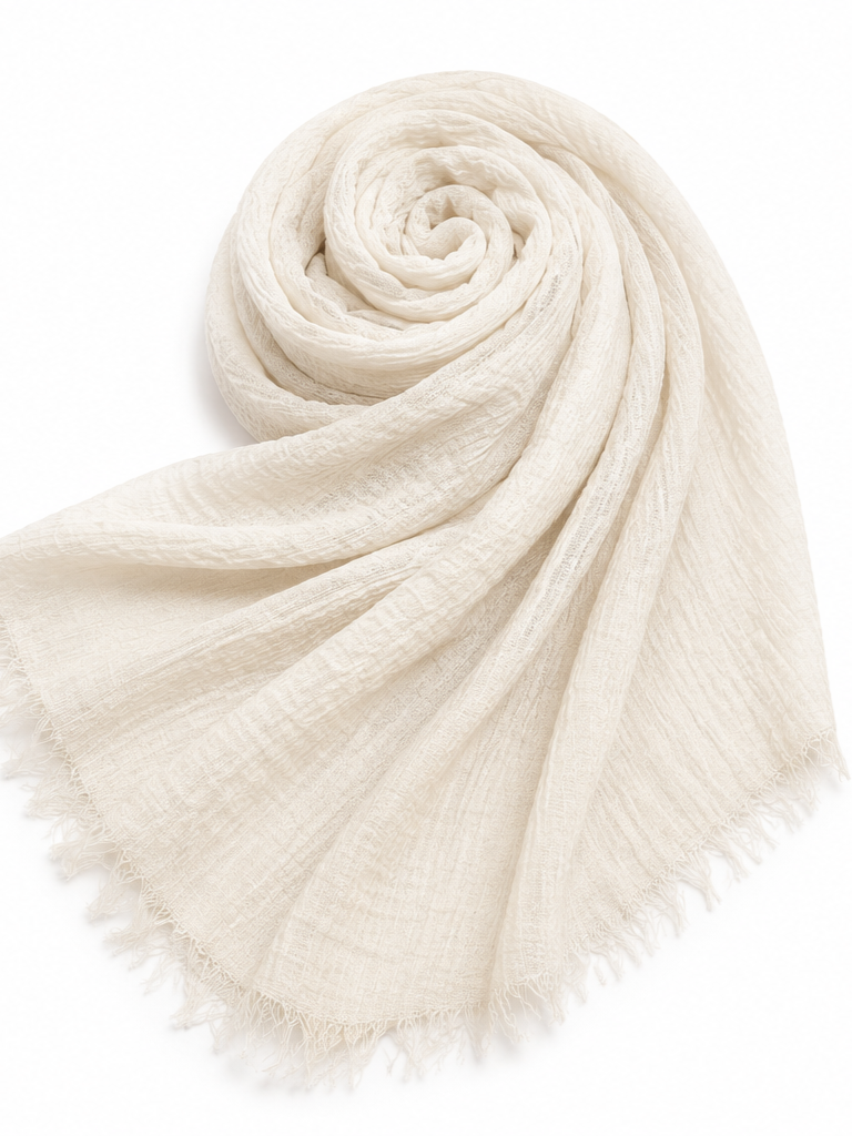 Crimped Hijab - Off White