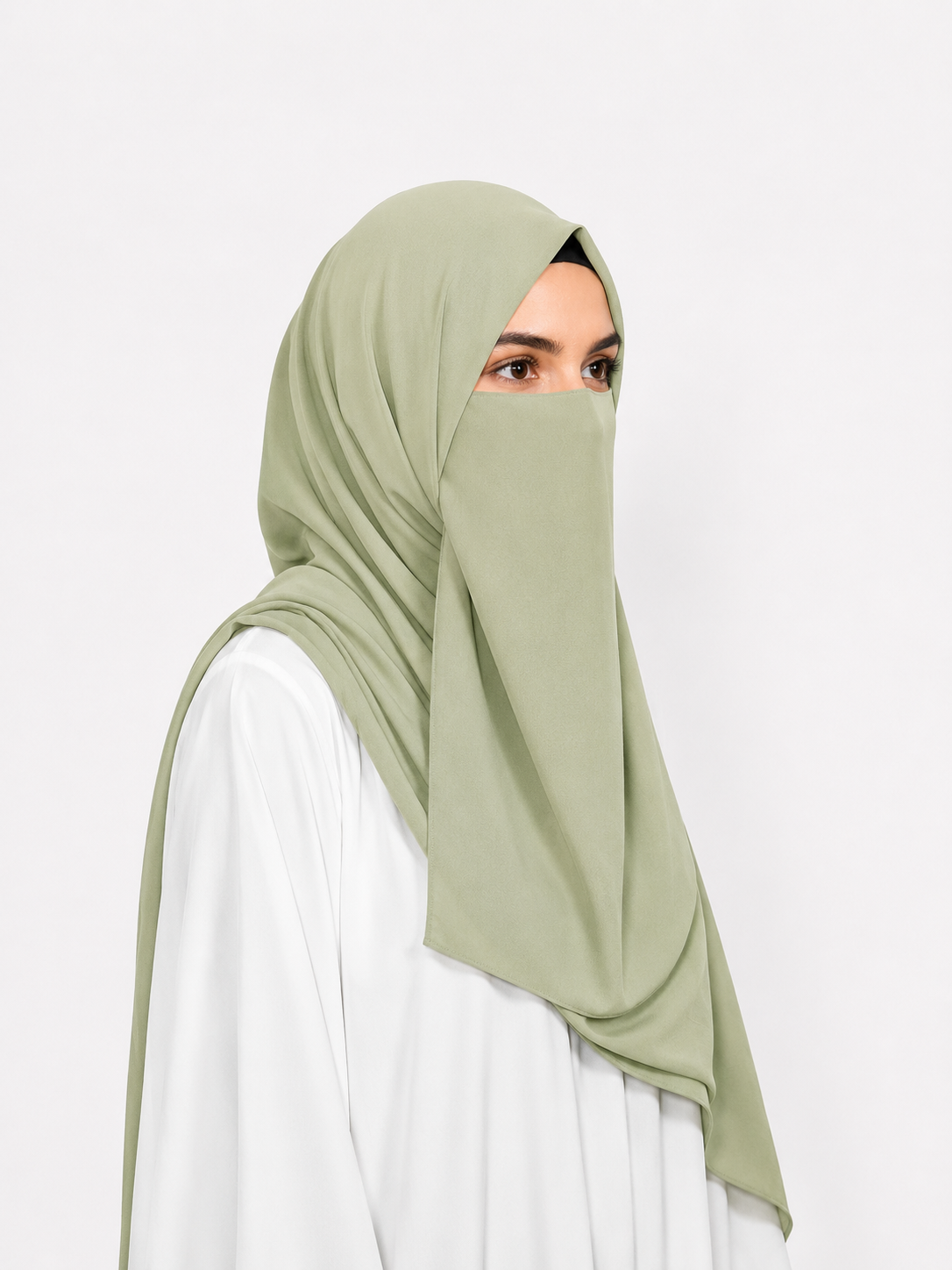 Hijab & Niqab Set - Pastel Olive