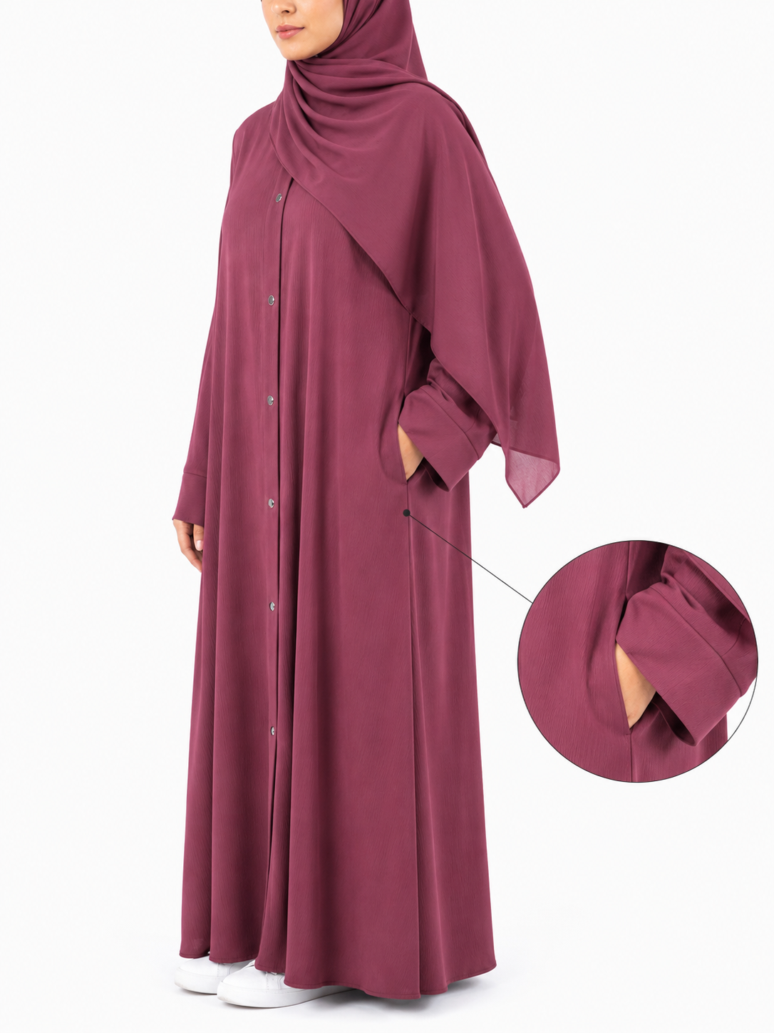 Zoom Nida Abaya - Pink