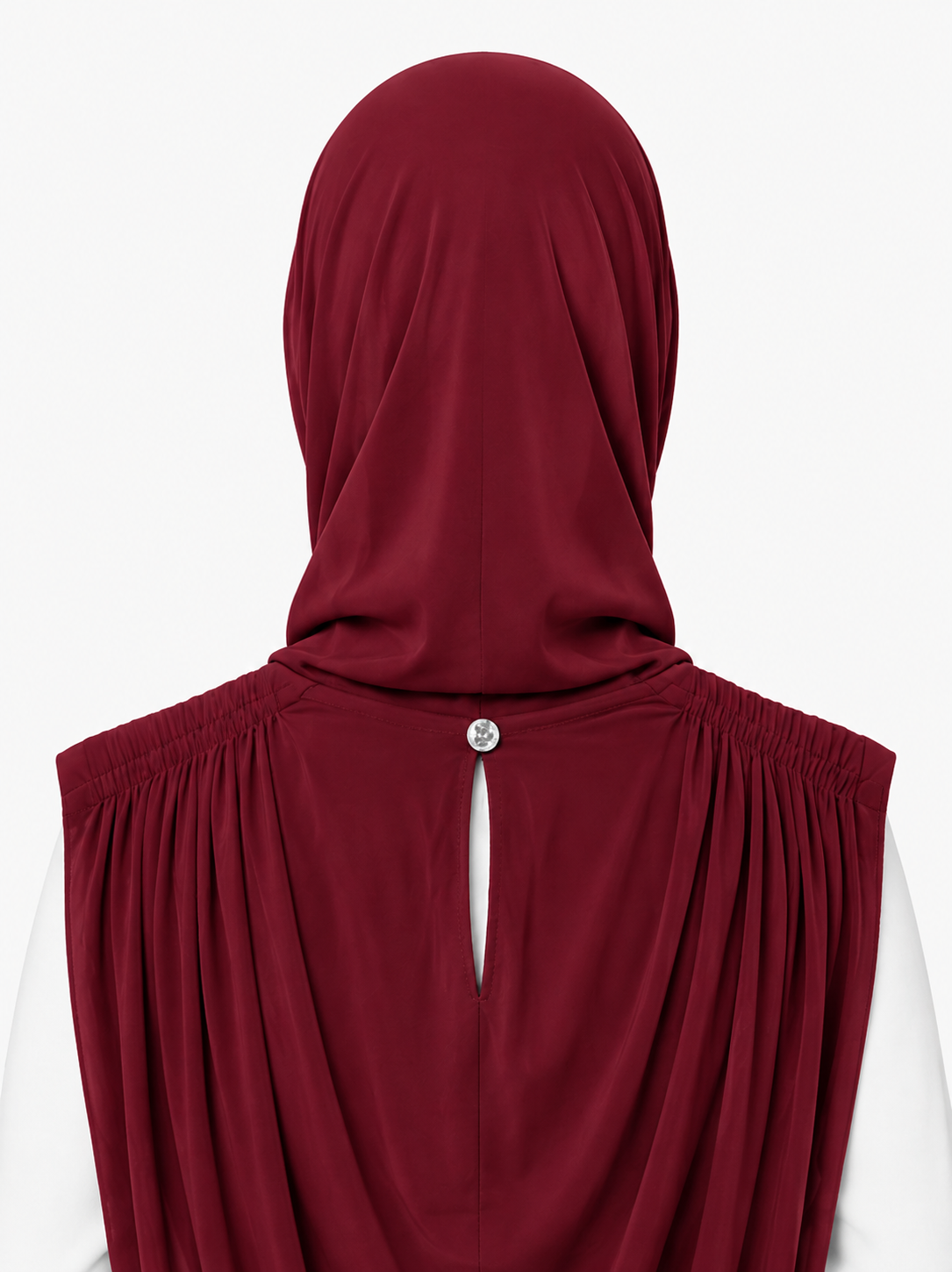 Extra Coverage Pleated Hijab Set – Maroon