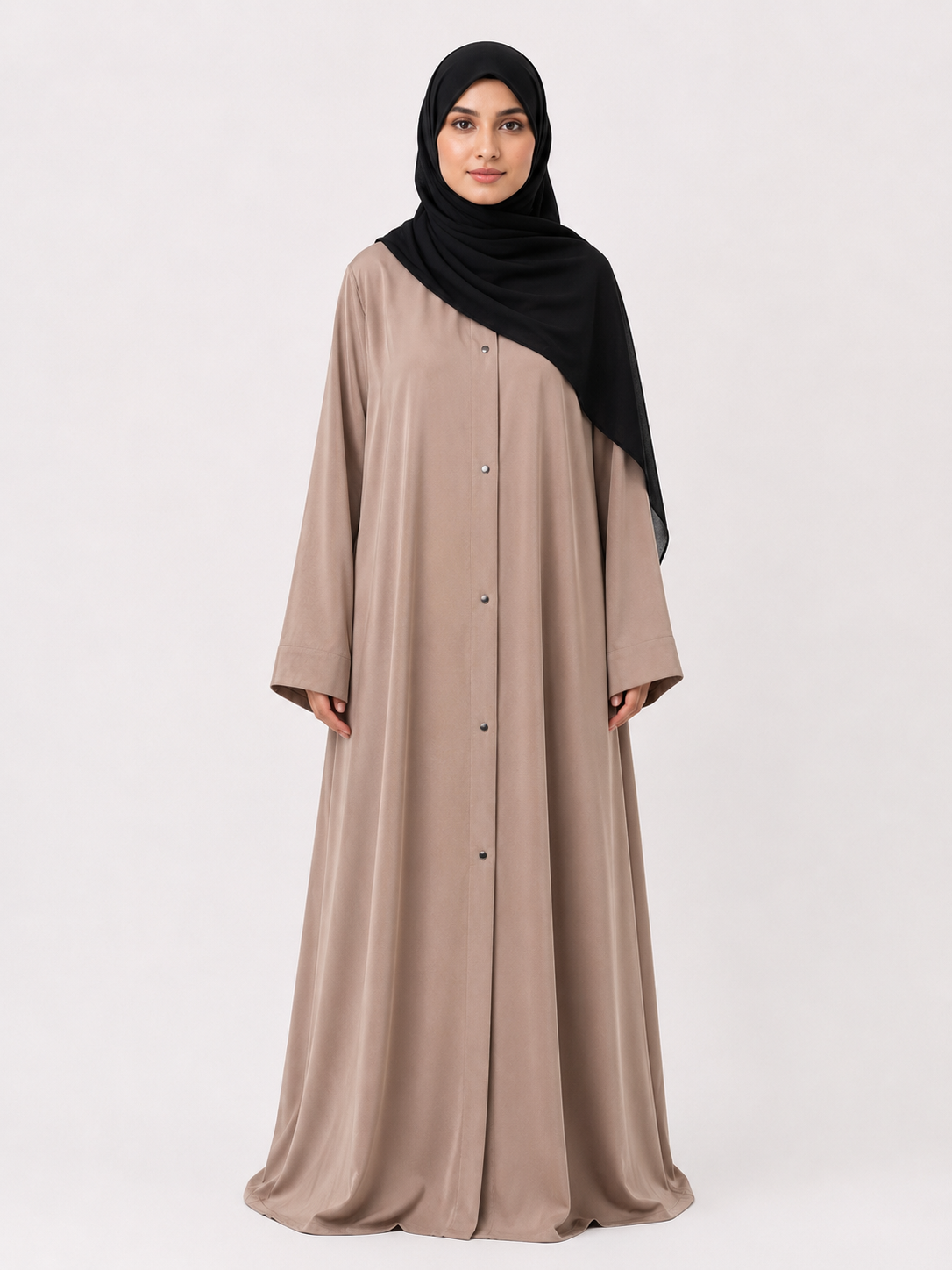 Korean Shiny Nida Abaya - Sand