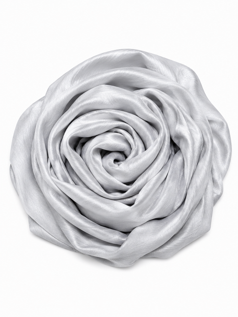 Crinkle Silk Hijab – Silver