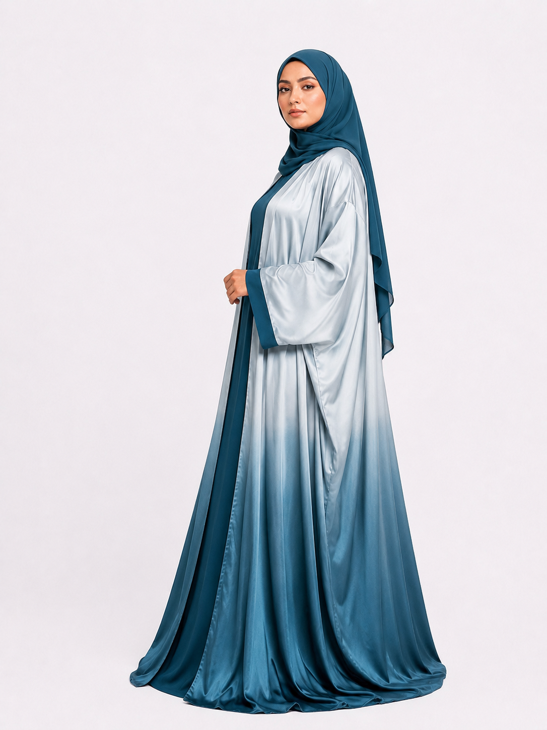 Ombre Baggy Abaya - Teal