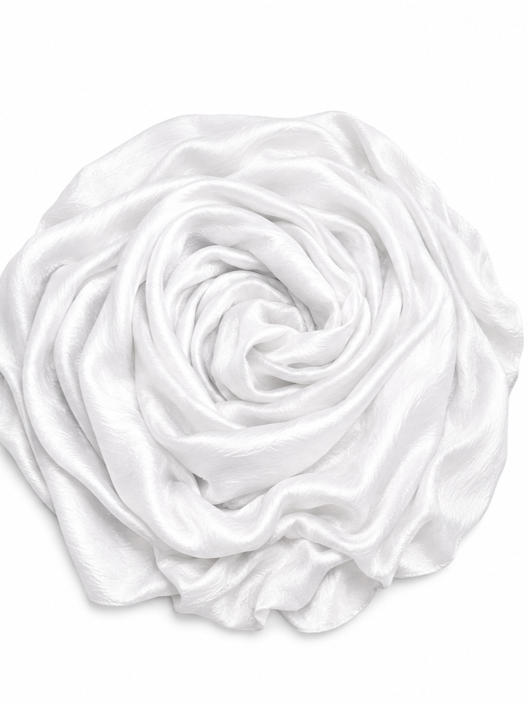 Crinkle Silk Hijab – White