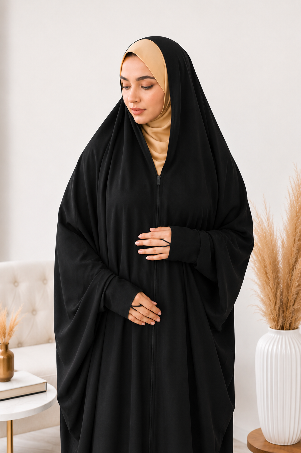 Irani Sleeves Chadar With Zip
