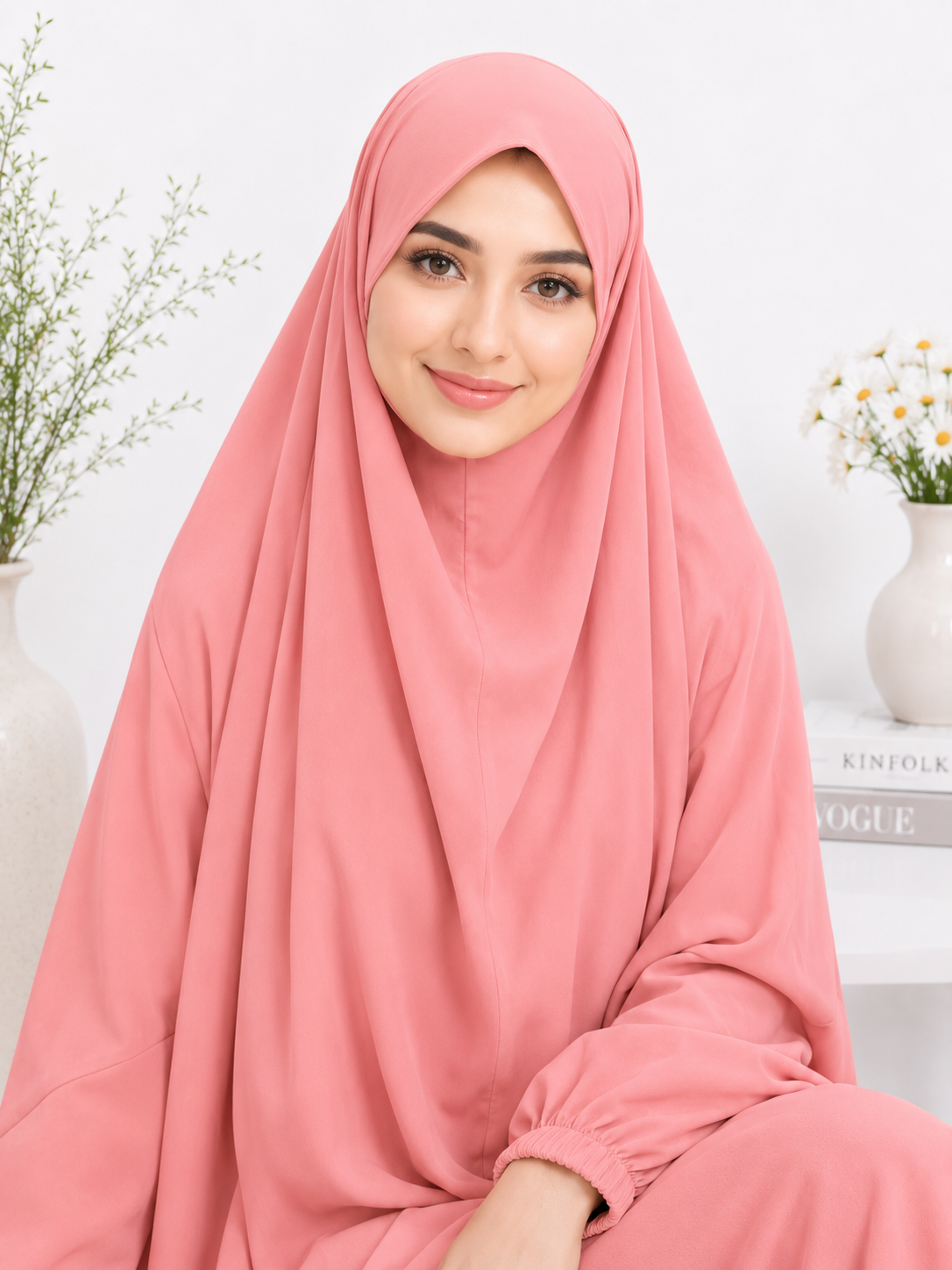 3-Piece Jilbab Set - Baby Pink