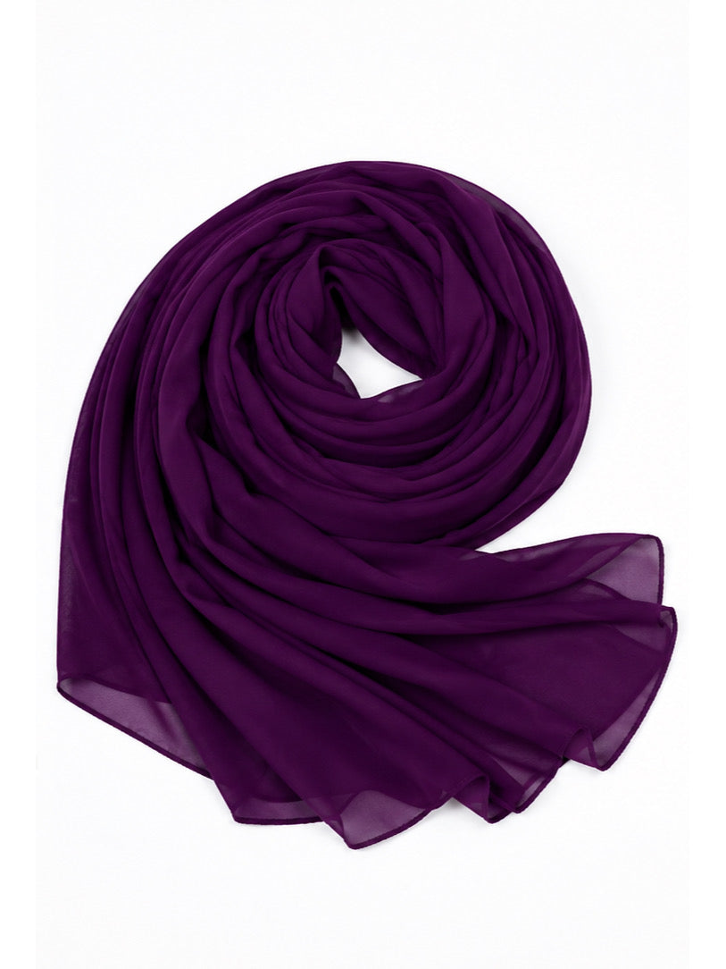 Dark Purple Georgette Hijab - Shade 7