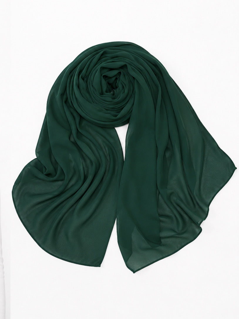 Bottle green georgette hijab shade 16