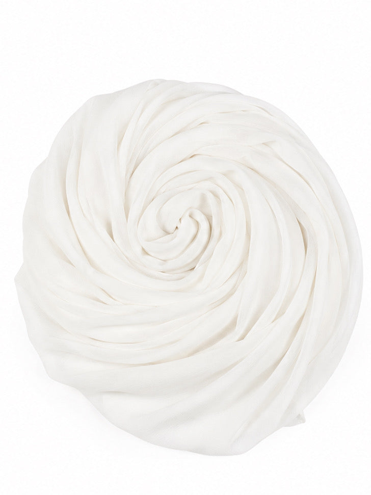 Milky White Georgette Hijab - Shade 26
