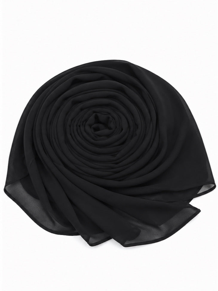 Black Georgette Hijab - Shade 3