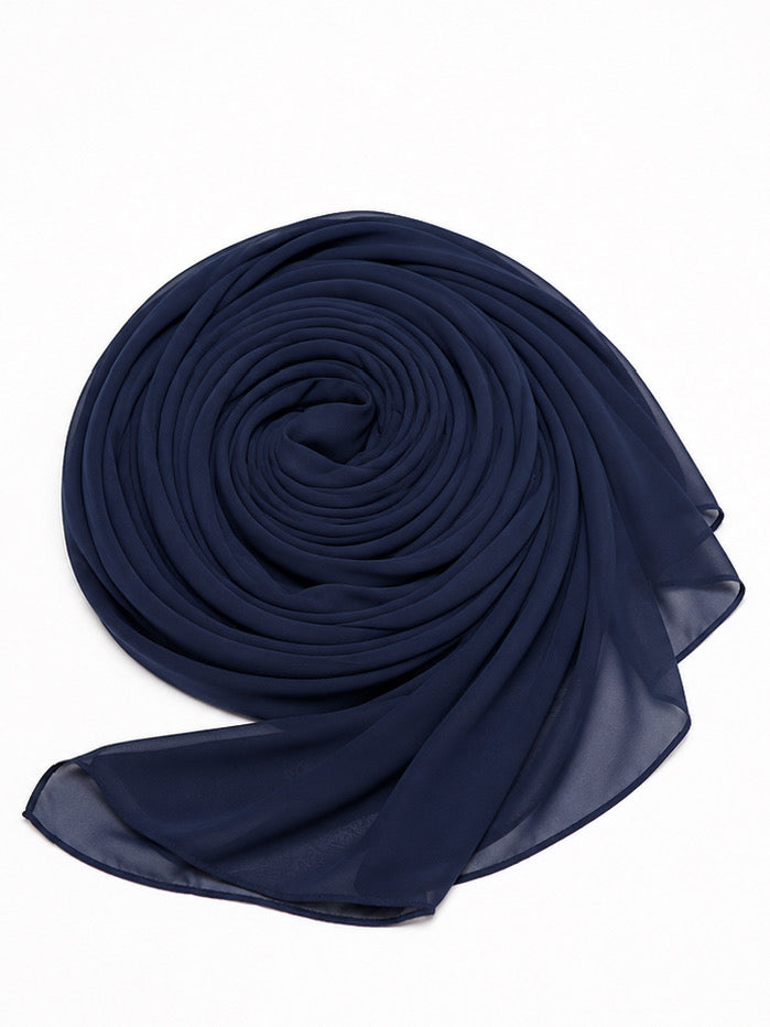 Navy Blue Georgette Hijab - Shade 14