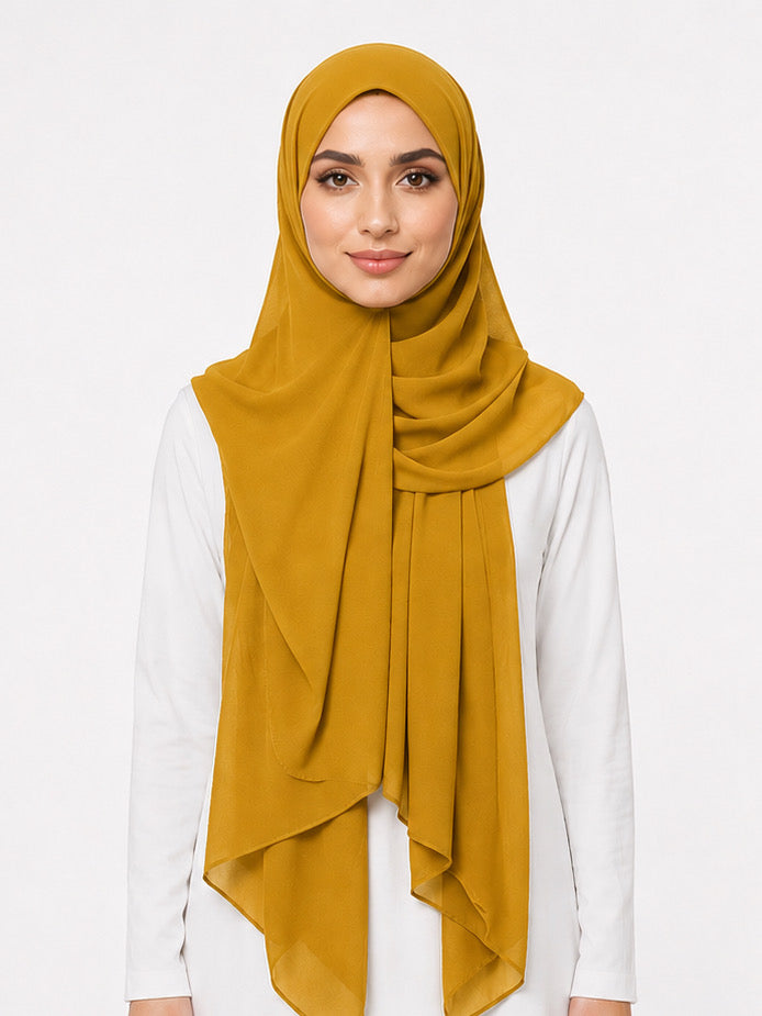 Mustard Georgette Hijab - Shade 15