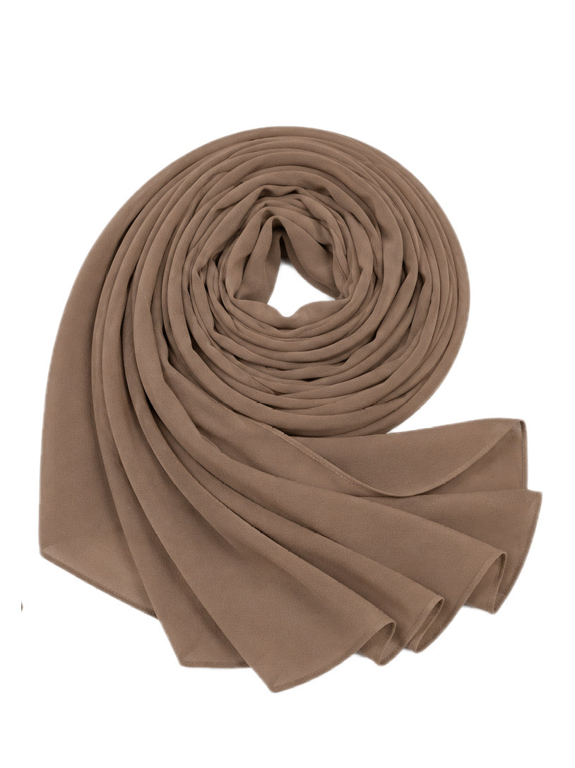 Taupe Brown Georgette Hijab - Shade 124