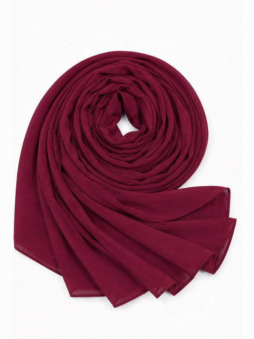 Dark Maroon Georgette Hijab - Shade 30