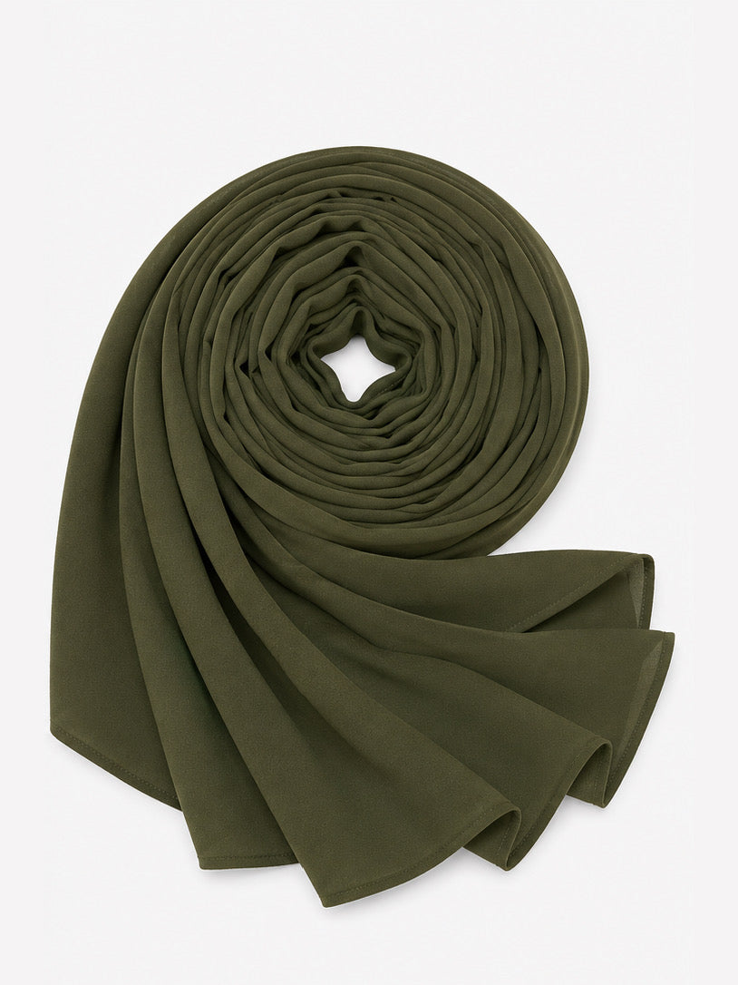 Dark Olive Georgette Hijab - Shade 90