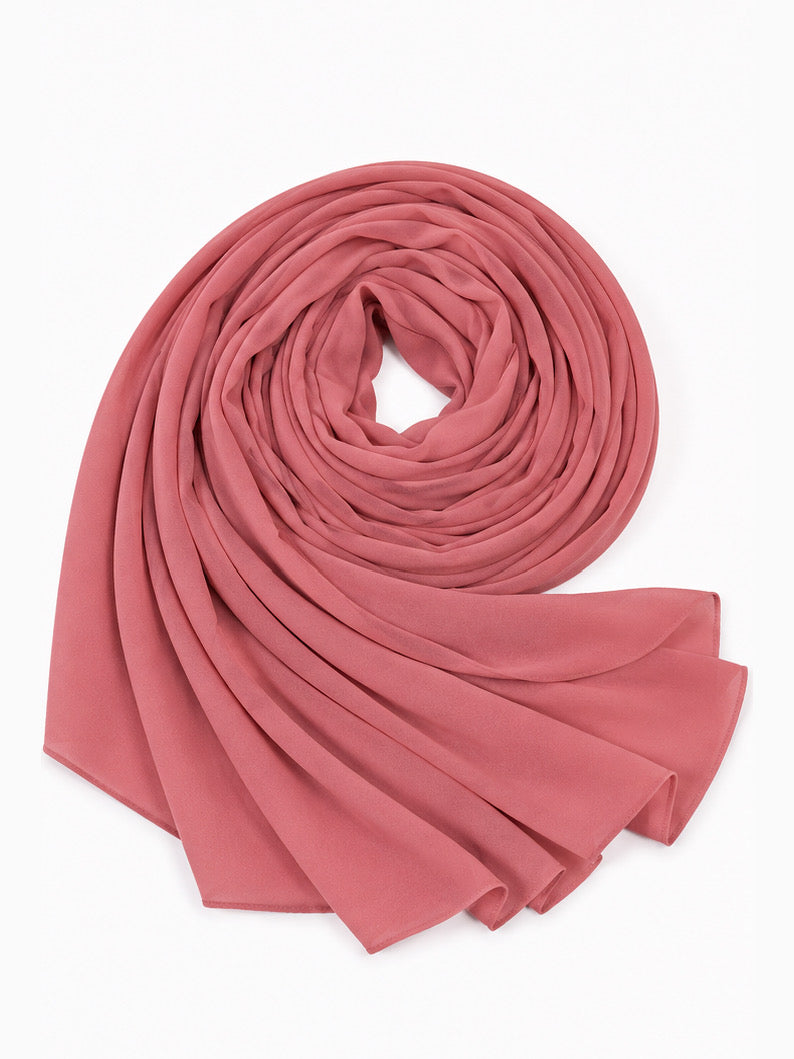 Dark Peach Georgette Hijab - Shade 95