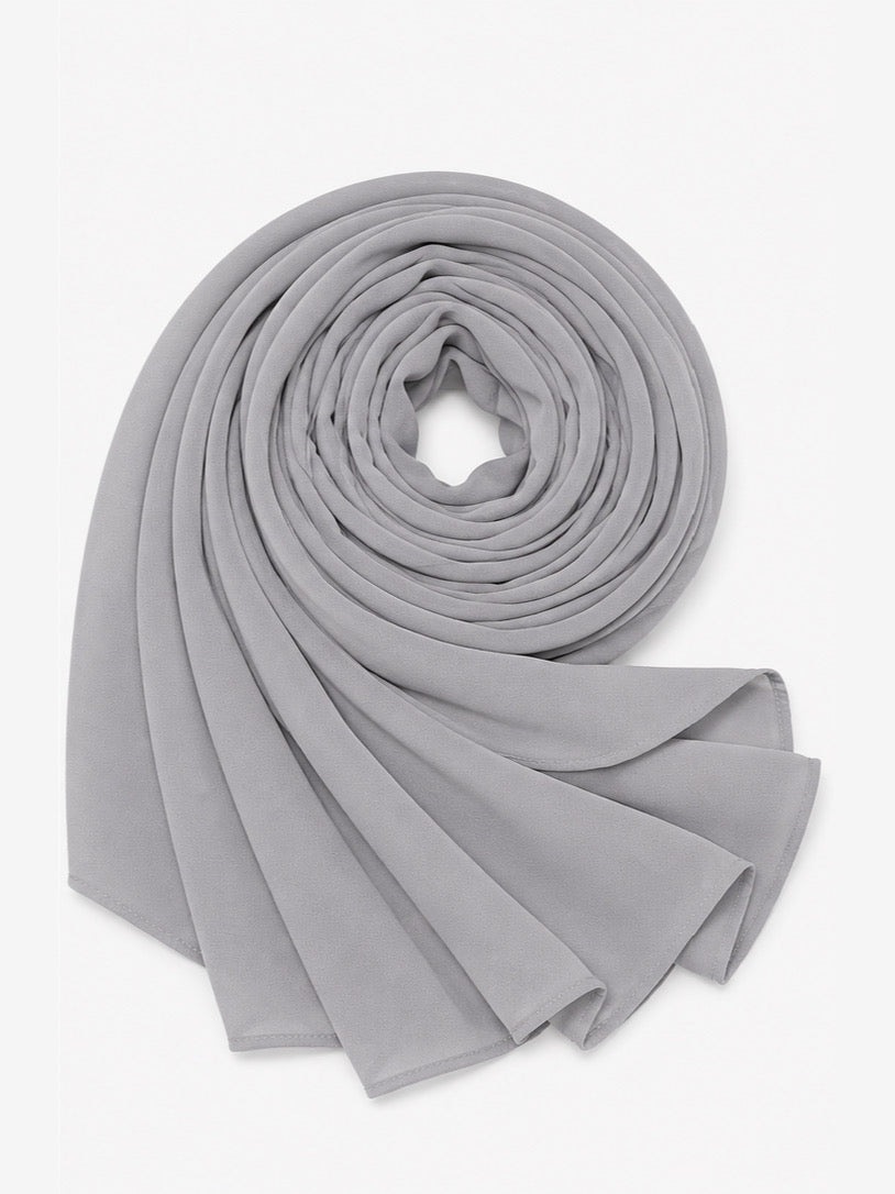Silver Grey Georgette Hijab - Shade 71