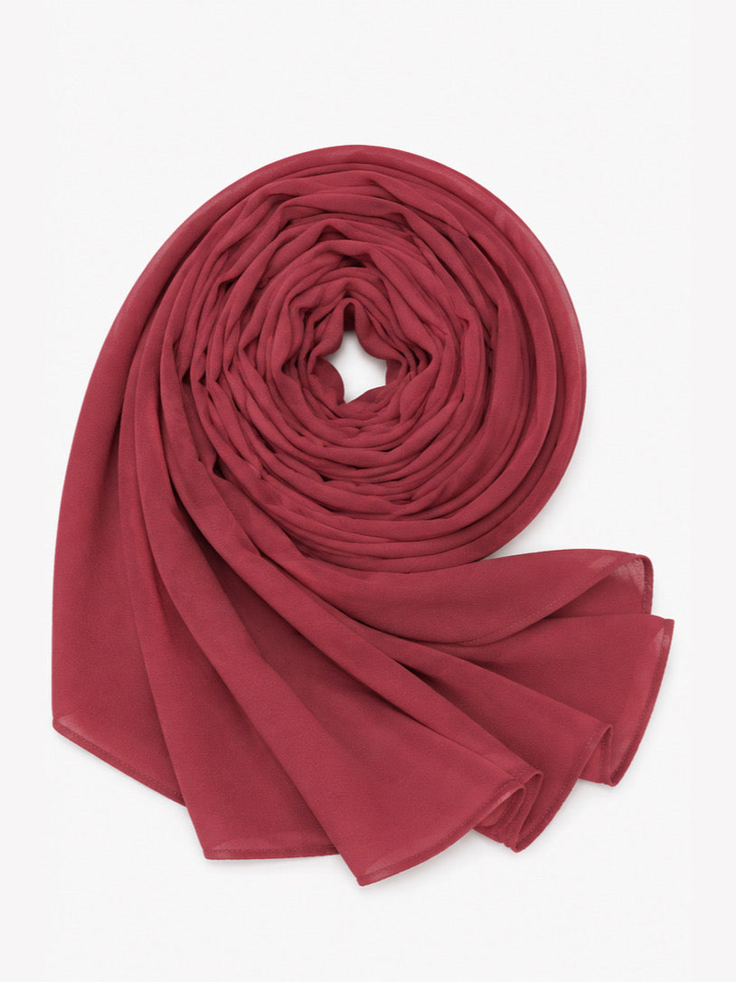 Currant Red Georgette Hijab - Shade 45