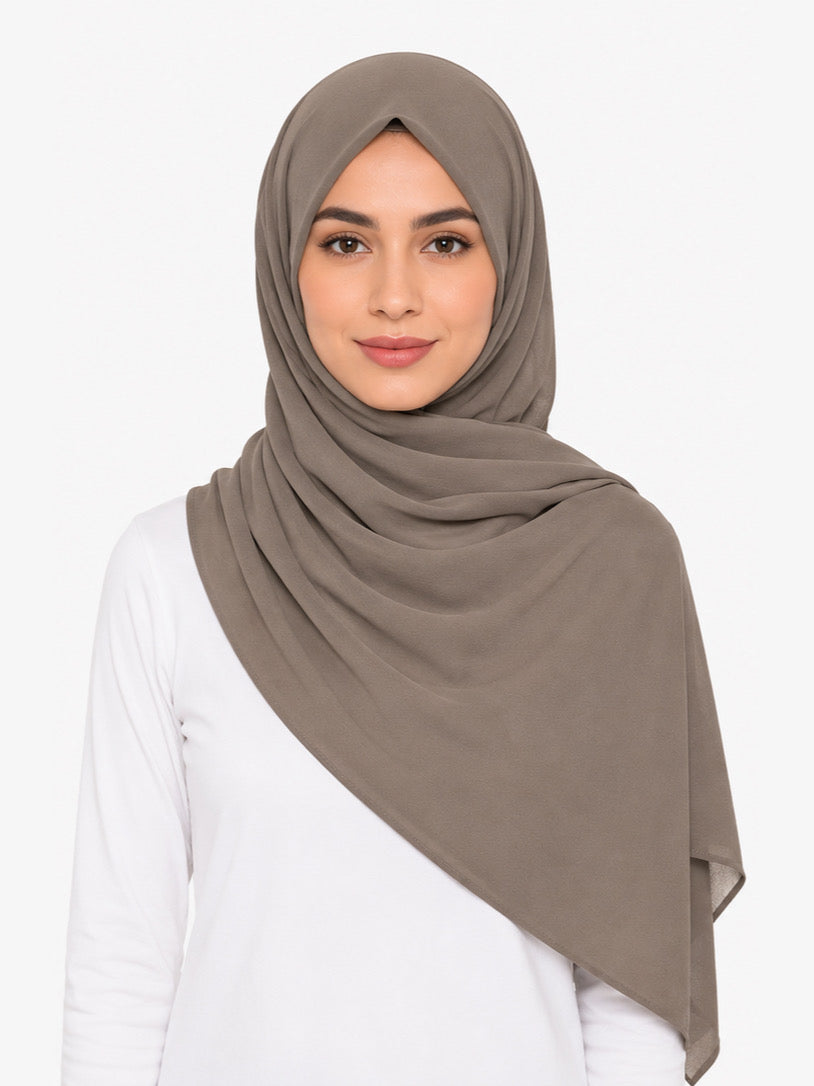 Umber Brown Georgette Hijab - Shade 27