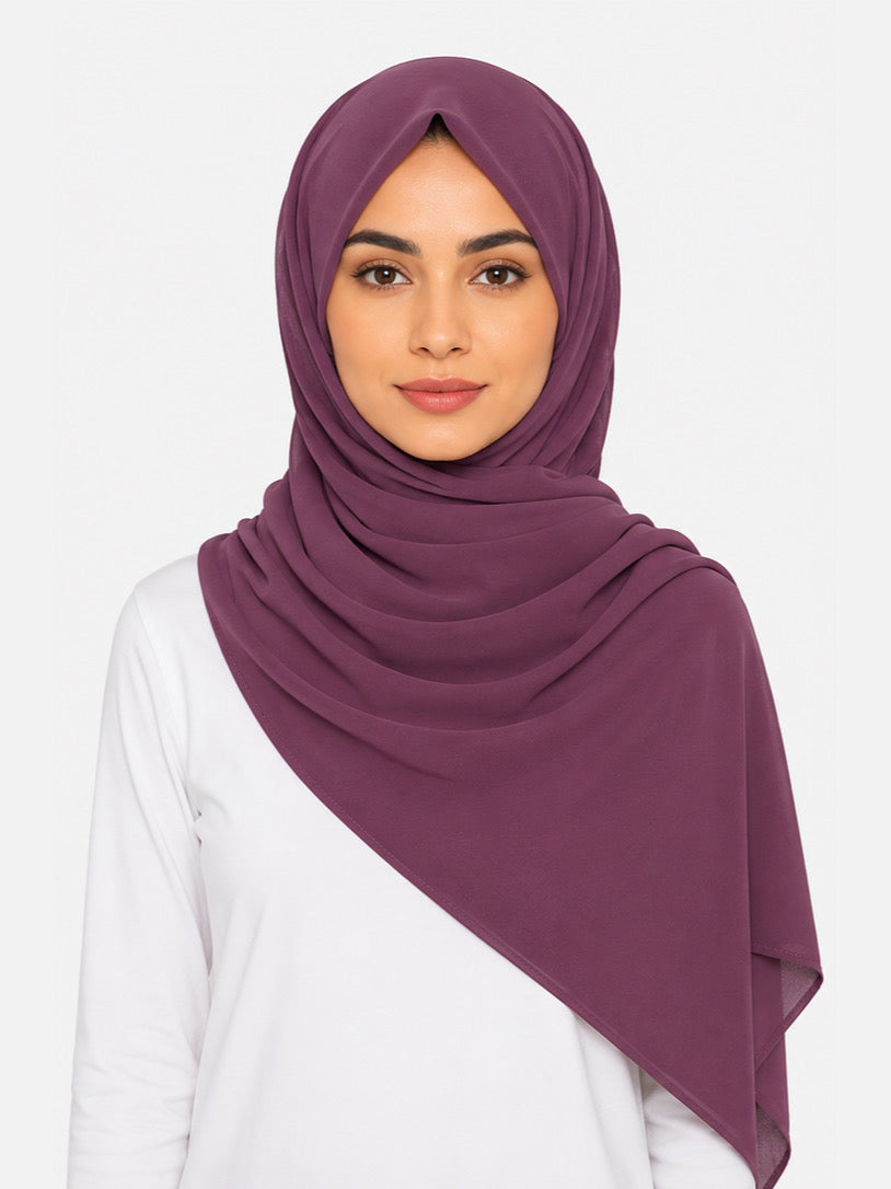 Plum Georgette Hijab - Shade 116