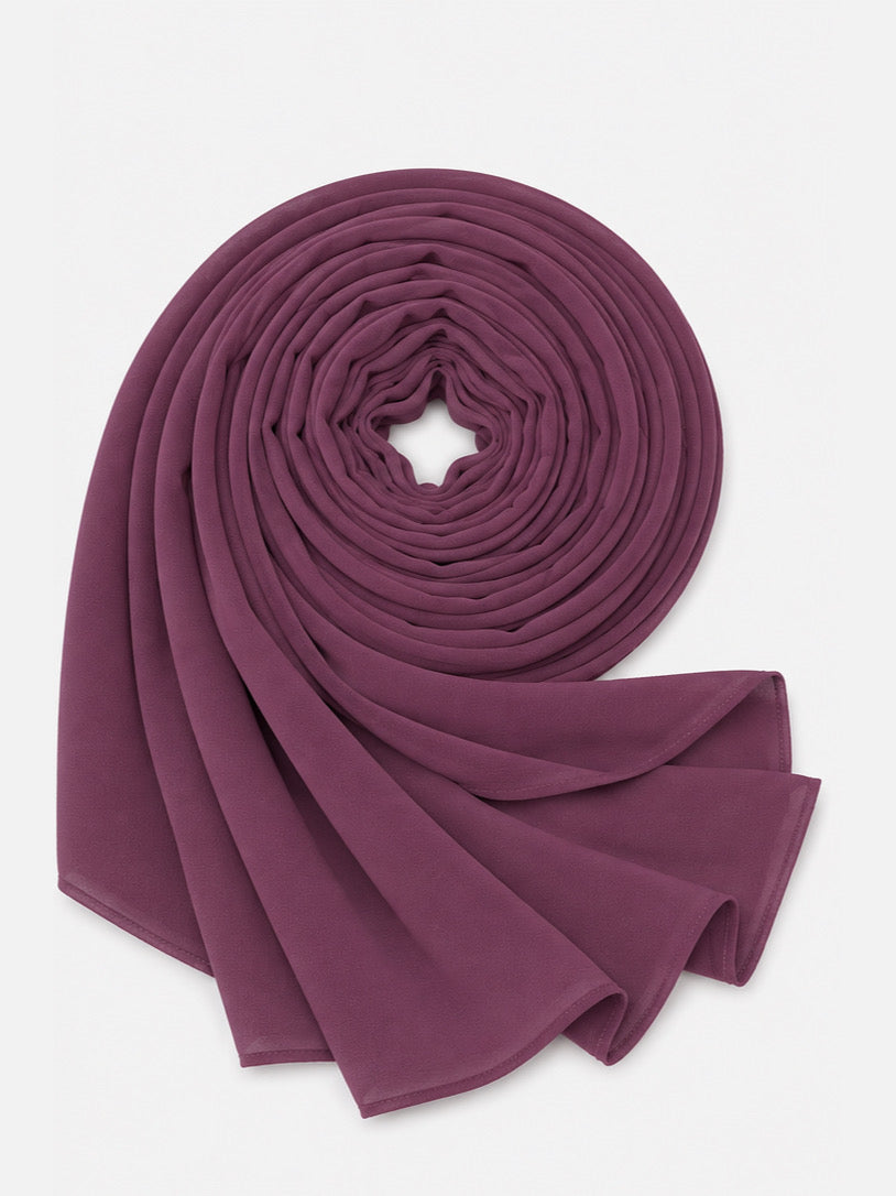 Plum Georgette Hijab - Shade 116