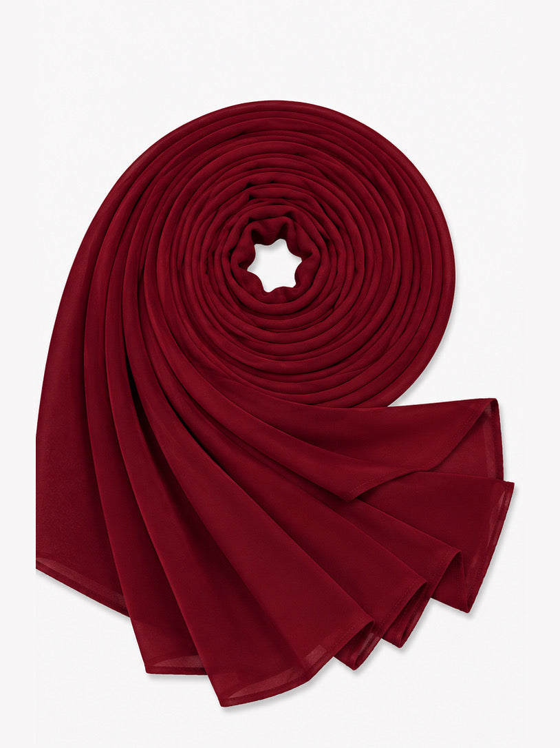 Reddish Maroon Georgette Hijab - Shade 88