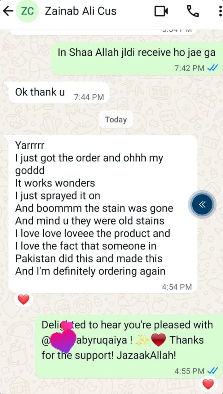 After using Inhaya Hijab Stain Remover